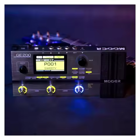 Amp Modelling Multi-effects Pedal Processor MOOER GE200 Digital Guitar Effect Pedal 55 AMP Models 9 