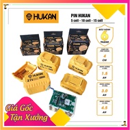 Pin Hukan 5 cell 10 cell 15 cell 4 Mosfed chống cháy chống va đập chân pin phổ thông cho máy dụng cụ