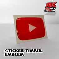 YOUTUBE V2 Flexible Resin Emblem Embossed Sticker
