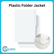 CSQUARE 100pcs Short/Long Clear Plastic Folder Jacket for School and Office Use