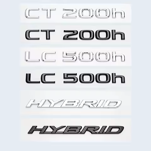 ABS Letters Chrome Glossy Black Emblem Sticker For Lexus CT LC CT200h LC500 LC500h HYBRID Car Trunk 