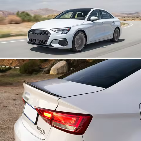 For Audi A3 8V 8Y A4 B8 A6 A7 A8 S5 Car Rear Trunk Spoiler Wing 121cm Gloss Black Soft Plastic