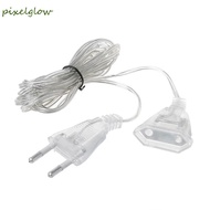PIXELGLOW Power Extension Cord Cable Plug EU Plug Christmas Lights For Holiday Standard 3M 5M Transp