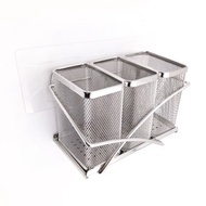 無痕貼片壁掛式筷子籃　萬用籃　牙刷架　廚房收納瀝水架 低低低