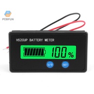 Pcbfun H52 Lcd Battery Capacity Indicator 12v-72v Acid Lithium Lifepo4 Voltmeter