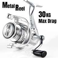 Metal Spinning Reel 1000-7000 Max Drag 30kg Casting Fishing Reel Metal Spool Pancing Braking Force Mesin Casting Fishing Reel Metal Line Cup Sea Tackle