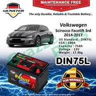 Münster Robust MF CMF DIN75 | DIN75L | 57539 (75AH) Car Battery Bateri Kereta Volkswagen VW Scirocco