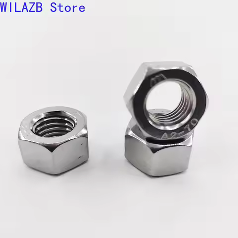2/5/10/25/50Pcs M2 M3 M4 M5 M6 M8 M10 M12 M16 304 A2-70 Stainless Steel Hex Hexagon Nut DIN934 Nuts