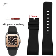 Dây đeo đồng hồ cho Cartier sandoz santos 100 Series Nam Nữ Watchband Đồng hồ cao su Silicone Dây đe
