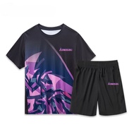 Badminton Jersey Suit Men Women Quick-Drying Breathable Sports Competition Training Jersey T-Shirt S