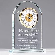 YWHL 45th Wedding Anniversary Quartz Clock Gift for Parents, 45 Year Anniversary Romantic Gifts for 