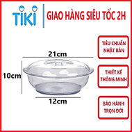 Âu phíp tròn trong suốt có nắp đậy Việt Nhật - Tô cơm, bát đựng canh, đựng thực phẩm an toàn tiện lợ