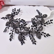 Bridal Headband Black Rhinestone Halloween Party Dress Up Curved Styling Hair Crown Dress Accessorie
