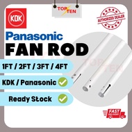 KDK Panasonic Fan Rod Batang Kipas Siling Tambahan Ceiling Fan Downrod 1ft 2ft 3ft 4ft Fan Rod White Black Extend Rod