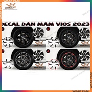 Toyota vios 2023 wheel decal - vios wheel decal - (Price includes 5 wheels)