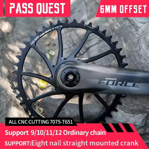 PASS QUEST 8-nails 6mm offset narrow wide chainring For Eight nail Direct Mount Crank 38T 40T 42T 44