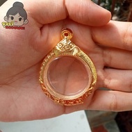 กรอบพระ กรอบพระเงินผสม | ใส่เหรียญหลวงปู่ชอบ | กว้าง3.2*สูง3.2ซม.(ขนาดจอกระจก)