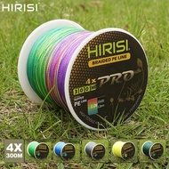 Hirisi Carp Fishing Line 300M Braided PE Line 4 Strands 15-50LB Multifilament Fishing Line Smooth Fi