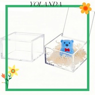 YOLAN Acrylic Box, Square Cube Transparent   Cube Box, Display  Stackable Design With Lids Transpare