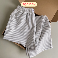 Quần Dài Ống Rộng Kẻ Sọc Pepper Clothing Quần Mặc Nhà Lưng Thun Ống Suông Thoải Mái Mát Mẻ Trendy -