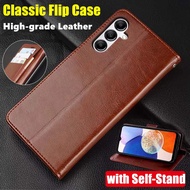 For Samsung Galaxy A37 5G 6.7 inch SM-A376 A376B A376U A376W A3760 Genuine Leather Case Vintage Wall