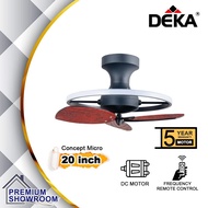 Deka Concept Micro 20" Decorative DC Motor with 7 Speed Remote Control Ceiling Fan with light