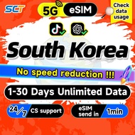 South Korea eSIM 1-30 Days Daily 3GB-20GB Unlimited 4G Data SK Telecom Korea SIM card