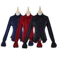 Medieval Gothic Stripe Blouse - Perfect for Halloween Costumes