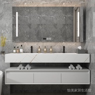 《Delivery within 48 hours》Modern Simple and Light Luxury Sink Bathroom Stone Plate Bathroom Cabinet Wall Cupboard Washstand Whole Washbin Smart Mirror Combination NJ0U
