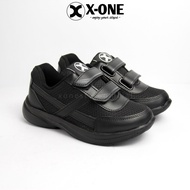 HITAM X-one Black School Shoes | Black Velcro Children's Shoes | Garfield Full Black