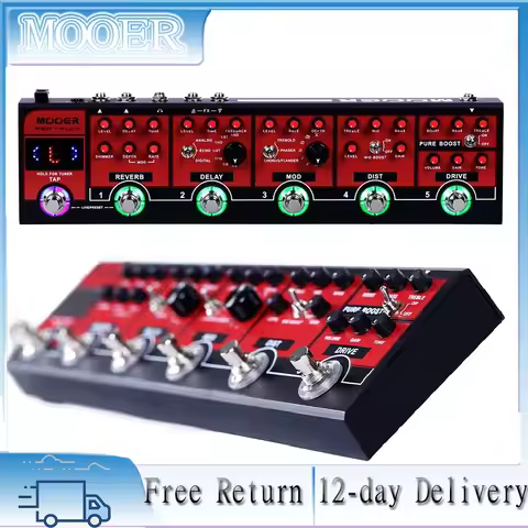 Mooer Guitar Effects Pedal Cpt1 Red Truck 6 In 1 Combined Effects Pedal Boost Overdrive Distortion M
