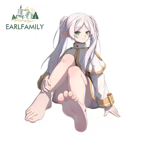 EARLFAMILY 13cm x 10.5cm Frieren Hentai Decal Gymnopes Anime Succubus Car Stickers Sunscreen Rearvie