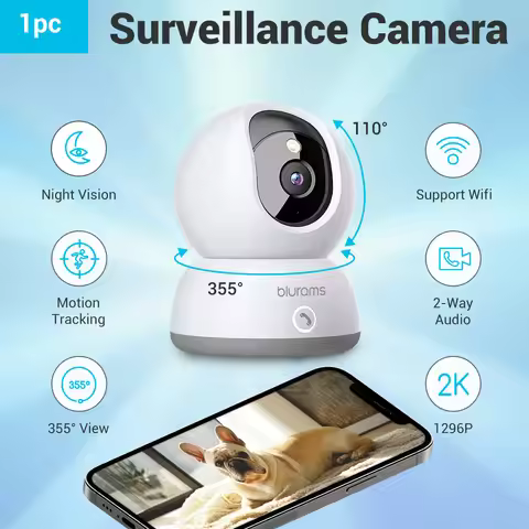 1-4PCS Blurams Indoor Security Camera 2K, Home Security Camera for Dog/Elder, Security Camera with O