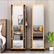 新型衣櫃女孩臥室可移動帶輪鏡子轉角壹體小床邊床頭櫃挂衣架壹體