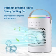PASTSKY Air Cooler Air Conditioner Fan Spray Cooling Fan Desktop Fan Mini Aircond for Room Humidifier Dry Hot Air Cool and Hot Timing 3 Modes Low Noice With Ambient Light USB Power Supply