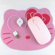 Ultra-Thin Silent Retractable Line Mouse Wired Girl Cute Laptop Mouse Game Mouse Ultra-Thin Silent R