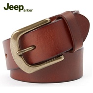Jeep | เข็มขัดหนังแท้เกรดท็อปพร้อมเข็มและหัวเข็มขัดทองแดง