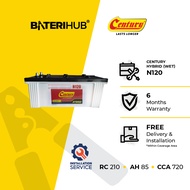 [Installation Provided] Bateri Kereta N120 Century Hybrid WET | Lorry Truck Boat Battery BateriHub