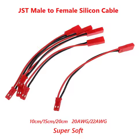 10Pcs RC Model JST 2-Pin Male to Female Connector Plug 2p Extension Wire Cable Harness for Battery R
