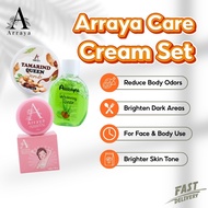 Arraya Care Cream Set | Underarm Brightening Toner Body Scrub Whitening Care Set Ketiak Cerah Skrub 