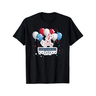 Mens 4th of July Patriotic T-Shirt - Red White & Blue Balloon Design with 4th July & Independence Da