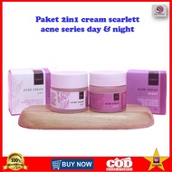 SCARLET PAKET HEMAT 2 IN 1 ACNE DAY & NIGHT ORYGINAL BPOM | Paket Scarlett Whitening Cream Anti Acne