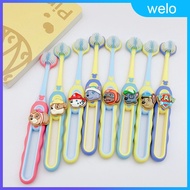Three Sided Soft-bristled Toothbrush 3-14y Cute Cartoon Puppy Three Head Baby Toothbrush Kids Oral C