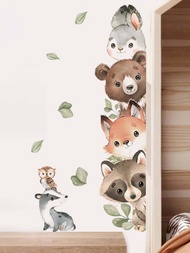 卡通動物圖案牆可愛PVC自粘掛畫貼花適用於家庭裝飾