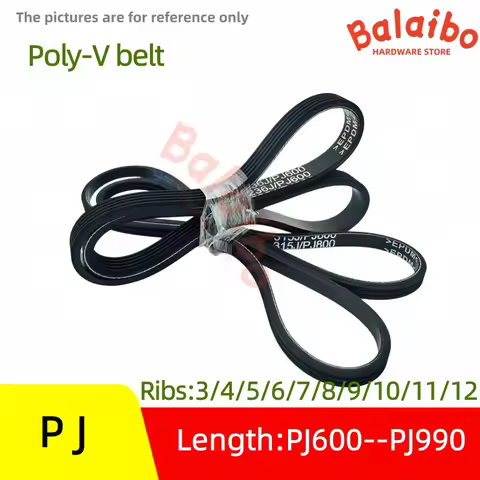 High Torque Rubber Poly-V Belt PJ 236J-PJ600---to 390J-PJ990 Ribs: 3/4/5/6/7/8/9/10/11/12