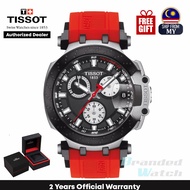 [Official Warranty] Tissot T115.417.27.051.00 Men's New 2018 T-Race Chronograph Swiss Quartz Red Silicone Strap Man Black WatchT1154172705100  (watch for men / jam tangan lelaki / tissot watch for men / tissot watch / men watch)