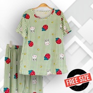 (BD.v1) Women ladies pyjamas set, Baju tidur perempuan set *ready stock*[HARGA BORONG](Short Sleeves) Baju tido wanita