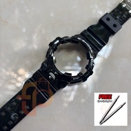 Strap and Bezel Glossy Black w/ White font Replacement for GSh0ck GA-700/GA-710 / GA700 GA710