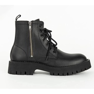 High-top zipper boots, COMBAT sole increases by 5cm, men's high-soled boots, leather boots, men boot