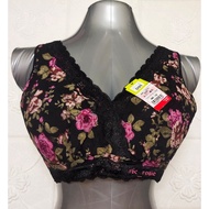 38D/85D, 42D/95D PLUS SIZE FLORAL SLEEPING BRA 4 HOOKS